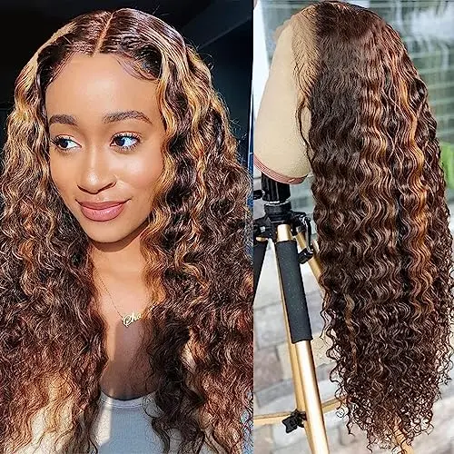 WENYAN 13x4 Lace Deep Wave Wig in Ombre #4/27