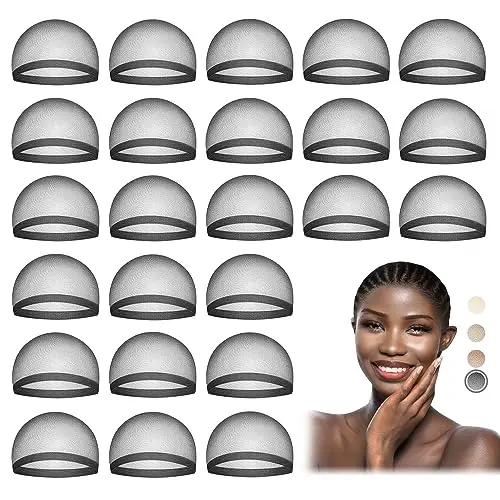 MYKURS sheer black HD wig cap stretched over hand