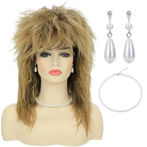 Bettecos Tina rock diva blonde wig with accessories