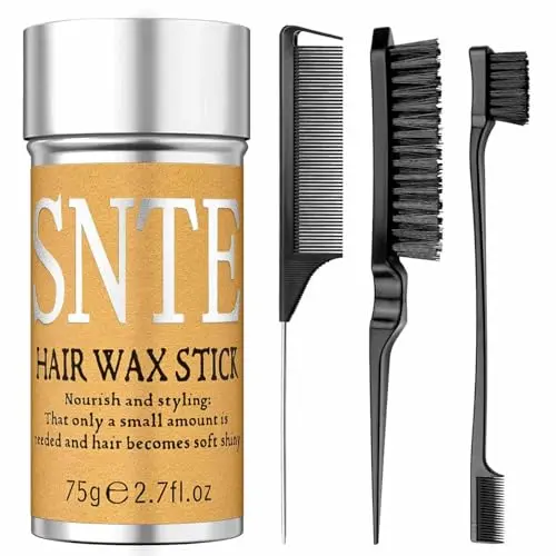 Samnyte slick back hair brush and wax stick set