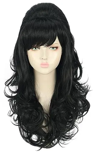 Black wavy beehive wig by yuehong