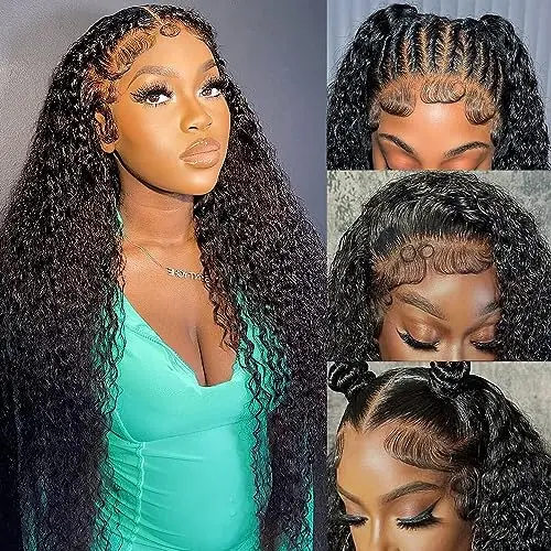 Wingirl 13x4 HD deep wave lace front wig in natural black with pre-plucked hairline