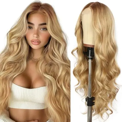 Sapphirewigs 26-inch long wavy lace front blonde wig