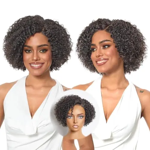 Short curly bob wig from LUVME with pre-cut HD lace