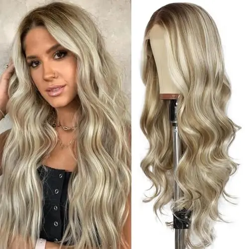 Sapphirewigs Loose Body Wave 134 ash blonde lace front wig
