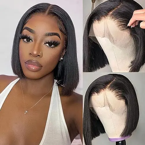 Queenset 13x4 Lace Front Human Hair Bob Wig