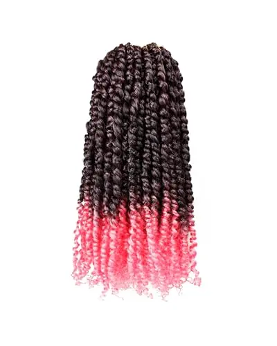 Miss Sula 14-inch passion twist crochet hair in ombre pink with accessories