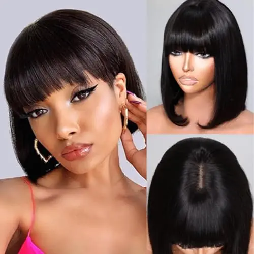 SAKALAKA 3x1 HD Lace Bob with Bangs Brazilian human hair wig