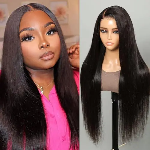 Superlook wear and go glueless human hair wig with 6x5 HD lace and natural black colour