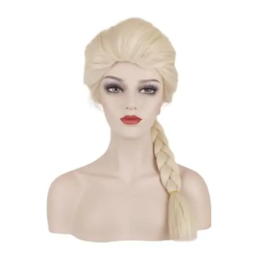 SisiruKou Long Blonde Braided Ponytail Anime Wig for Women