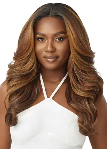 Outre Talha HD lace front wig in DR Brown Sugar Swirl