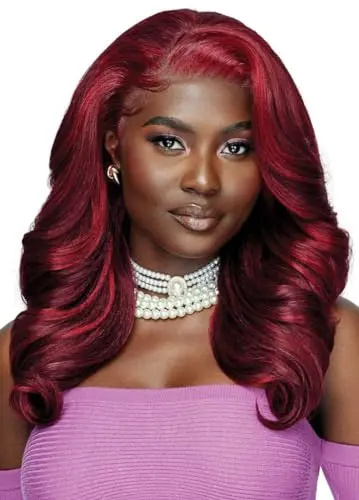 Outre Swoop 2 burgundy flame HD lace front wig