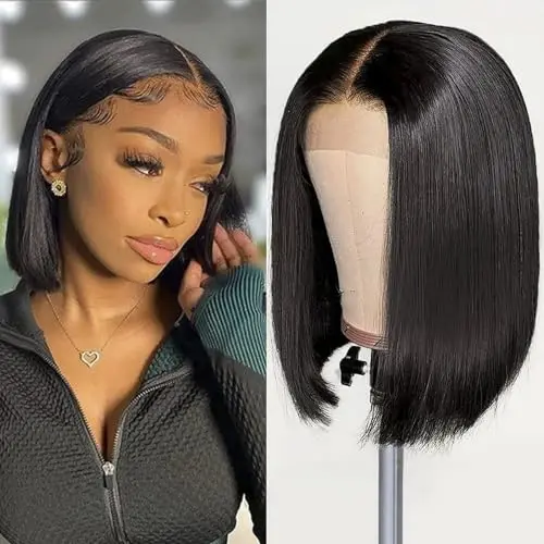 Aiterina 13x4 Lace Frontal Straight Bob Wig in Natural Black
