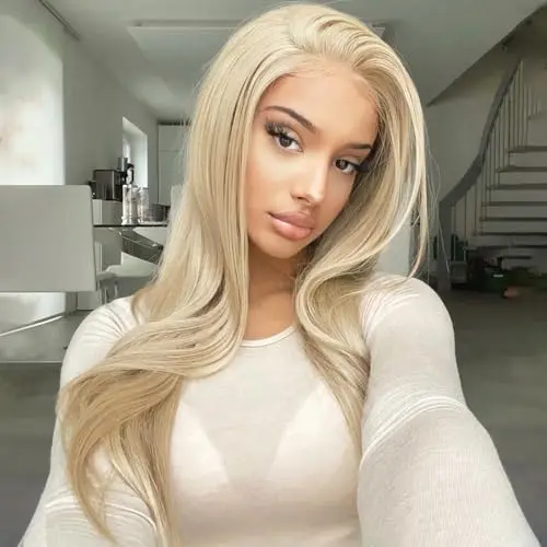 Maycaur 13x6 straight 613 blonde lace front wig