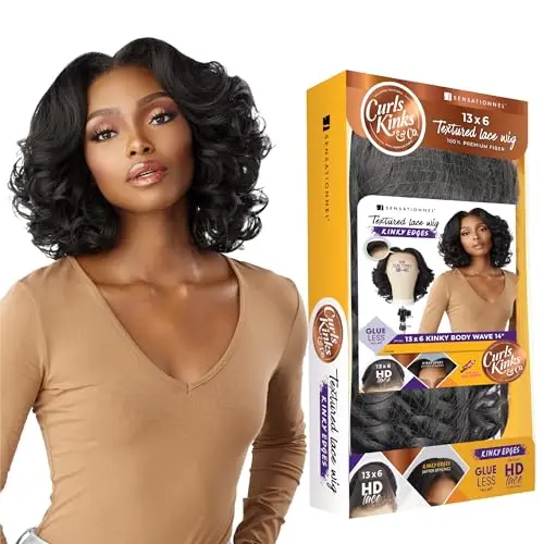 Sensationnel Curls Kinks & Co Kinky Body Wave 14 inch lace front wig in dark waves