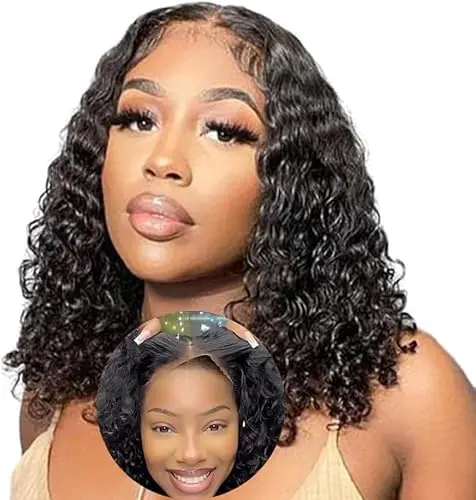 GENEROUS Deep Curly 4x4 Lace Closure Bob Wig