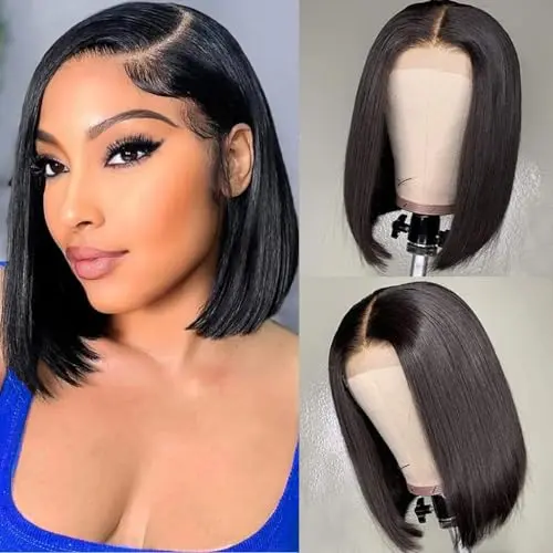 NICMISS 4x4 lace front bob wig in natural black