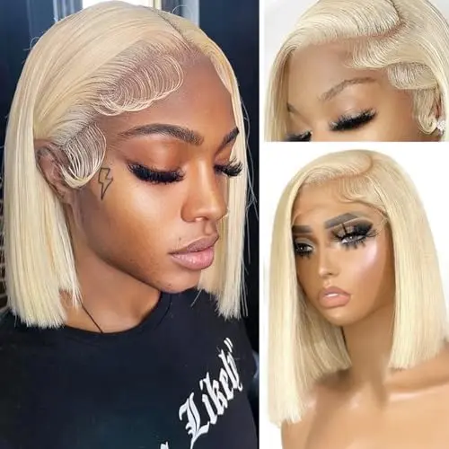 Smartinnov 13x6 613 blonde human hair bob wig with HD lace