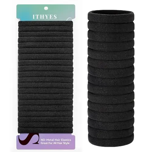 Ithyes black thick hair ties