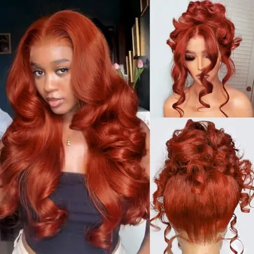 La Denna 360 reddish brown human hair lace front wig