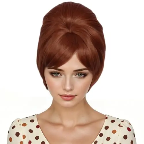 Linfairy short brown beehive wig