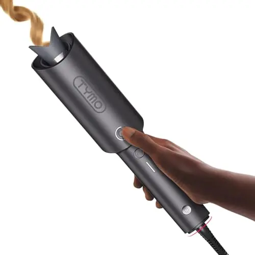TYMO CURLPRO automatic rotating curling iron in metallic grey