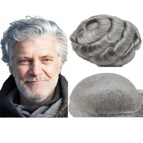 N.L.W. European human hair toupee with PU thin skin base