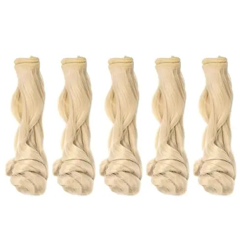 PATIKIL 20cm curly milk-white doll wig five-pack high temperature silk