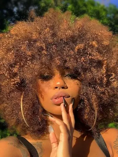 14-inch mixed brown afro wig on adult