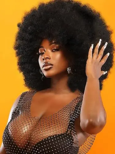 GKtineke 14-inch natural black afro puff wig