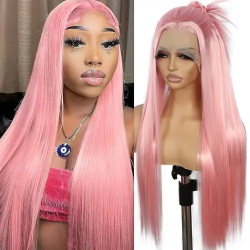 Sapphirewigs 13x6 pink straight lace front wig