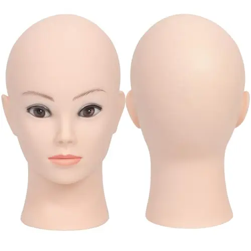Ruisimei female cosmetology manikin head with realistic makeup and clamp