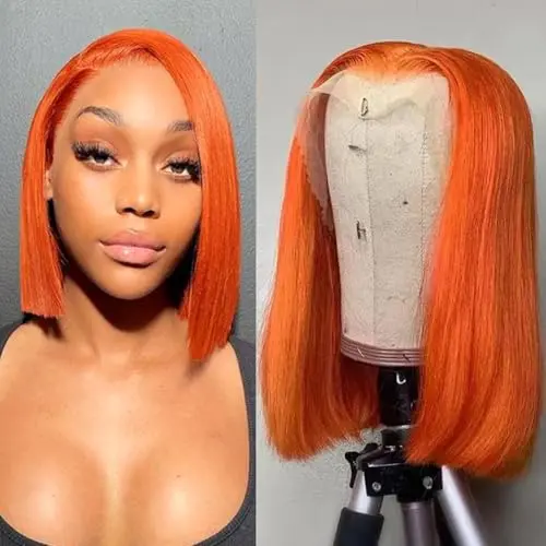 Himolin ginger orange 13x4 lace front bob wig