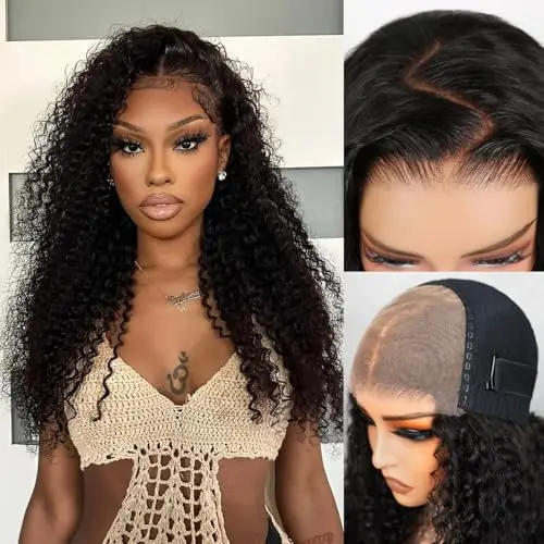 Arabella deep curly black human hair glueless wig