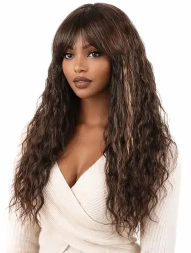 ManeMajesty ombre body wave human hair wig with bangs