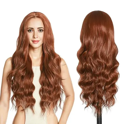 FUTAI 30 Inch Wavy HD Lace Front Wig