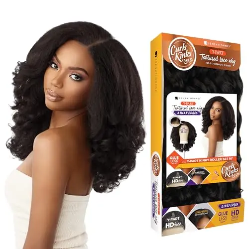 Sensationnel Kinky Edge Y-Part lace wig in balayage copper