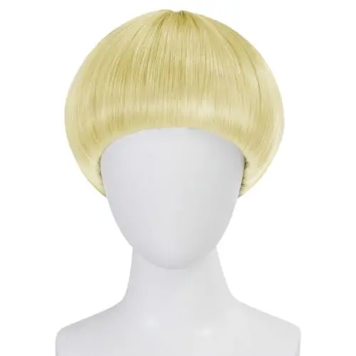 IMEYLE 613 blonde mushroom bowl cut wig with bangs for costume
