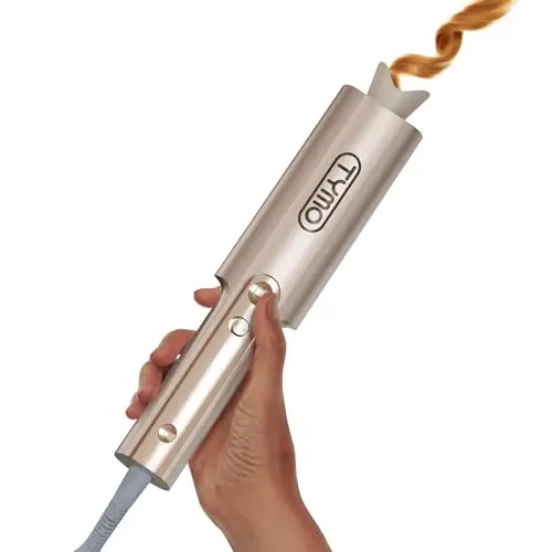 TYMO CurlPro Plus automatic curling iron in gold with long barrel