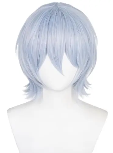 LABEAUTE Short Baby Blue Cosplay Wig