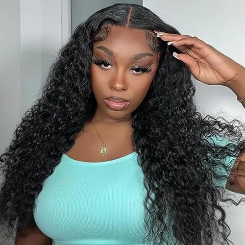Maytune 13x4 full lace deep wave wig in natural black, 20 inches