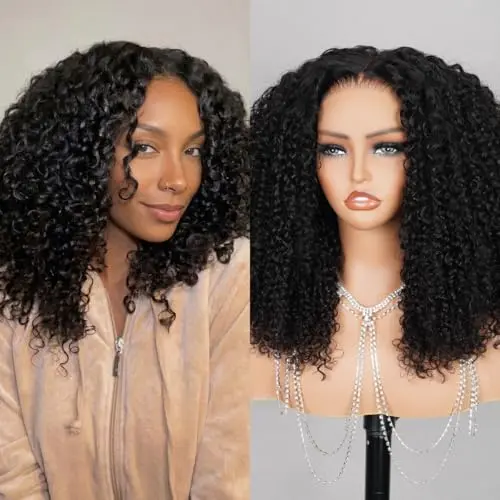 Megalook 6x6 wear and go glueless curly human hair wig