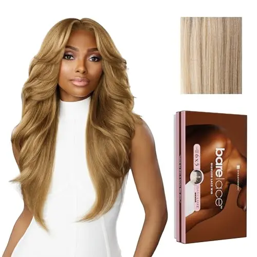 Sensationnel Bare Lace 6x5 glueless synthetic wig in balayage ash blonde with pre-plucked hairline