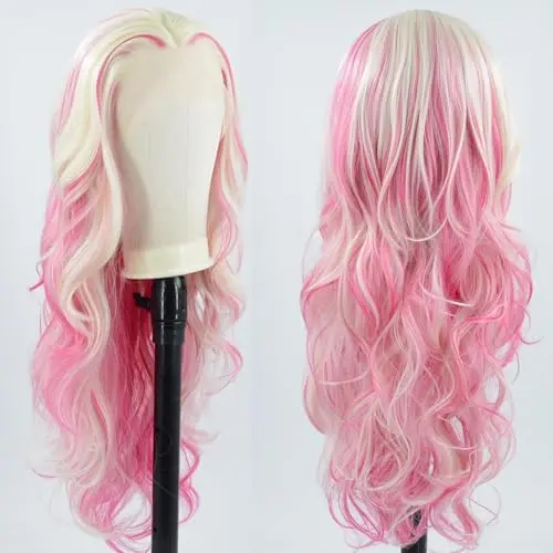 Angle Lucky blonde pink HD lace wig