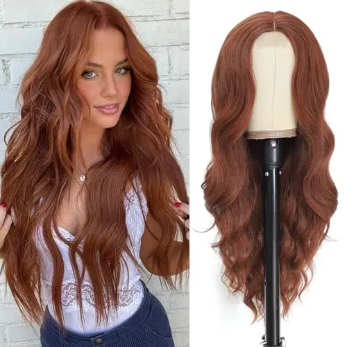 NAYOO Auburn 26 Inch Wavy Synthetic Wig