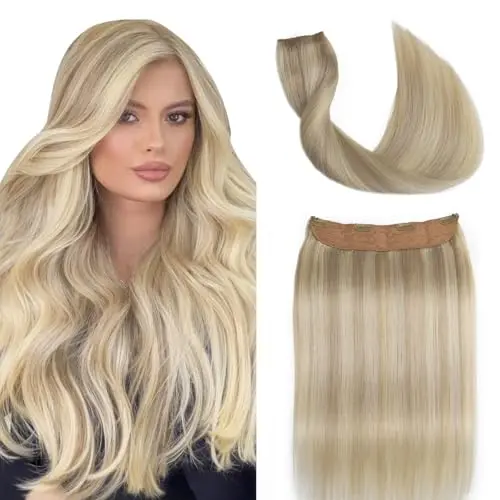 Sindra Wire Hair Extensions Ash Blonde Highlights Bleach Blonde 14 inch