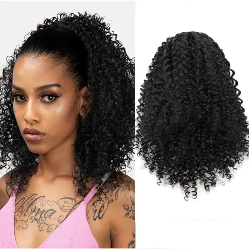 Product image of GOTEFERBE Drawstring Ponytail Extension Kinky Curly