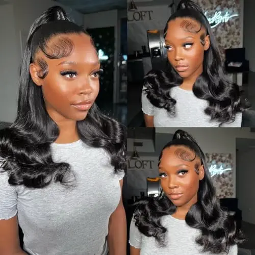 Gurxen hidden strap 360 body wave human hair lace front wig with baby hair