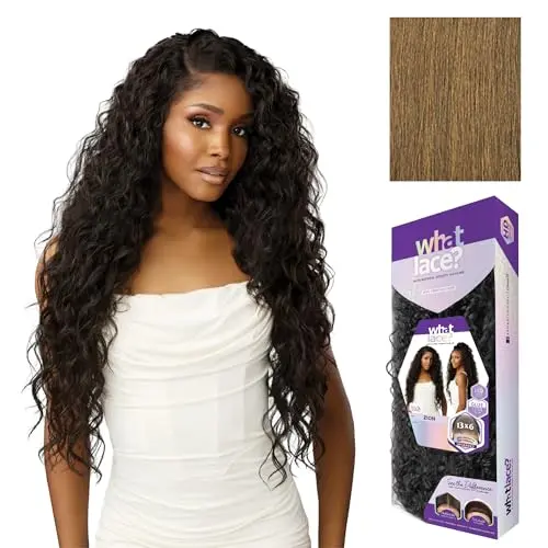 Sensationnel What Lace Zion 13x6 hand tied glueless synthetic wig in mocha brown