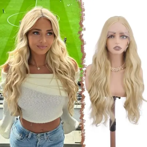 Dirty blonde HD lace front wavy curly wig